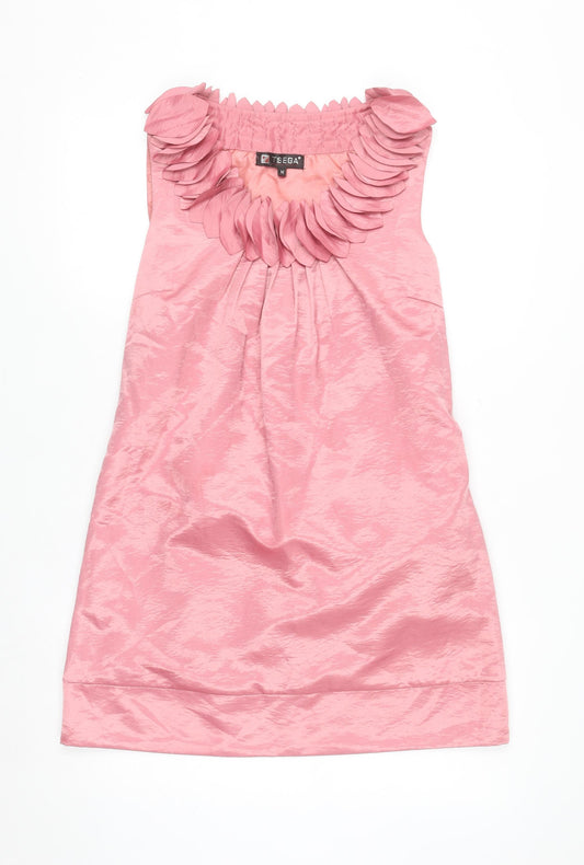 Tsega Women Pink Sleeveless Shift Party Dress M