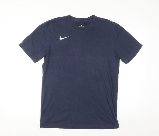 Nike Men's Navy Blue Dri-Fit Cotton Blend Short Sleeve T-Shirt M