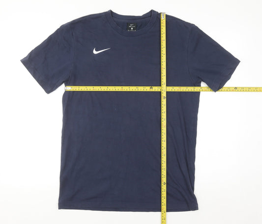 Nike Men's Navy Blue Dri-Fit Cotton Blend Short Sleeve T-Shirt M