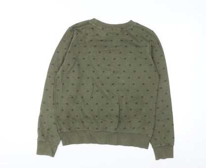 Champion Men's Green Pullover Sweatshirt Medium Logo Fleece Crew Neck