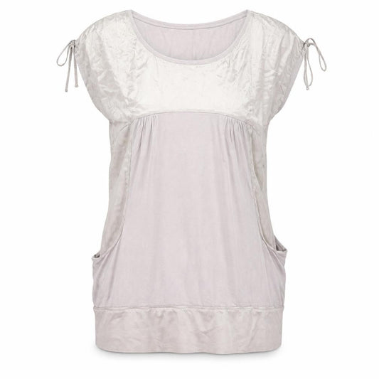 Mint Velvet Women Beige Silk Jersey Blouse Size 12 Relaxed Fit
