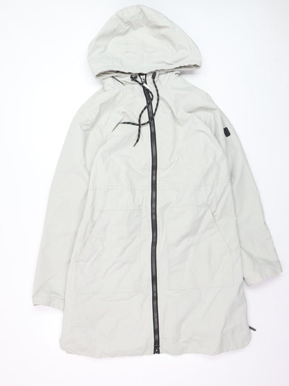 Etage Women's Beige Hooded Mid-Length Parka Coat Size 12