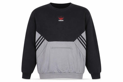 Adidas Men's Black Grey Logo Pullover Sweatshirt Size M