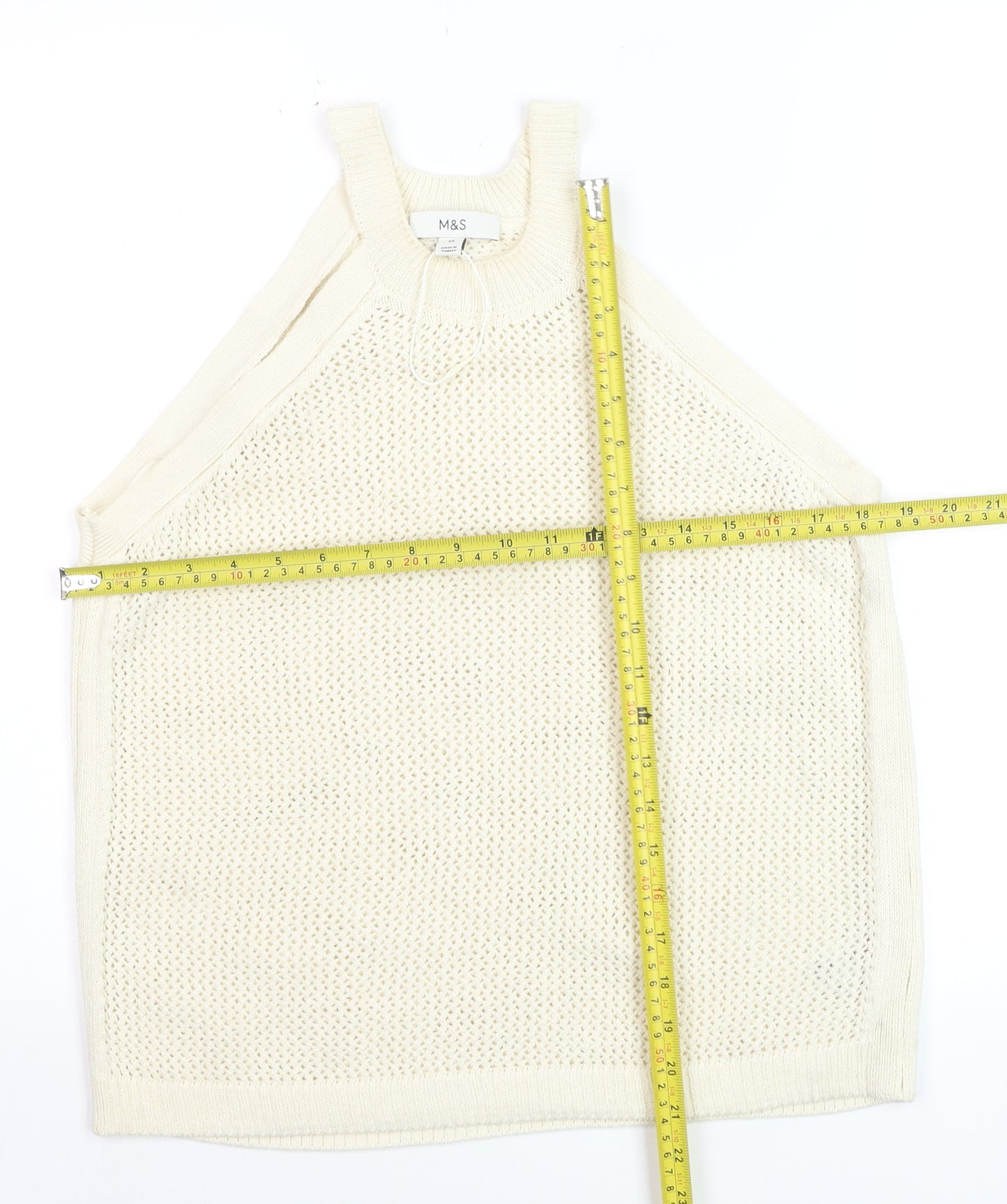 Marks and Spencer Women’s Ivory Knit Halter Tank Top Size M