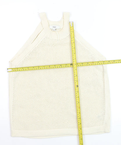 Marks and Spencer Women’s Ivory Knit Halter Tank Top Size M