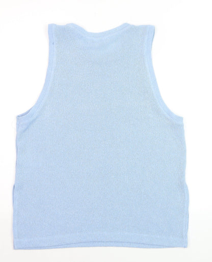H&M Women Blue Knit Sleeveless Tank Top Size 12