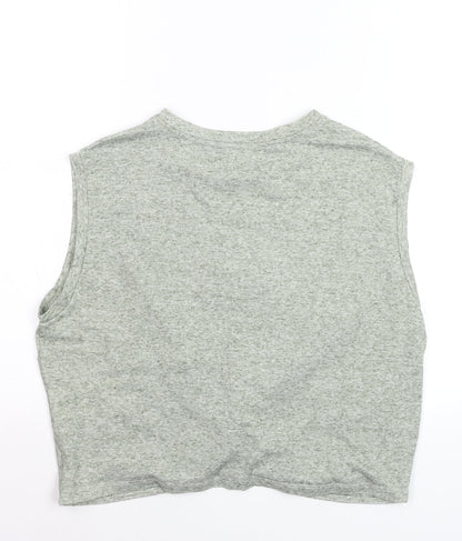 Vero Moda Womens Grey Cropped Twist Top Size M Sleeveless Cotton Blend