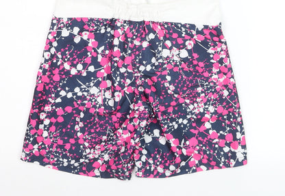Trespass Girls Navy Pink Floral Swim Shorts 11-12 Years Polyester Beachwear