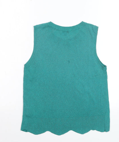 Jigsaw Women's Green Knit Sleeveless Tank Top Size S