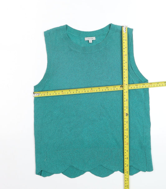 Jigsaw Women's Green Knit Sleeveless Tank Top Size S