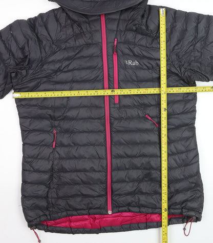 Rab Women's Grey Hooded Down Puffer Jacket UK 16