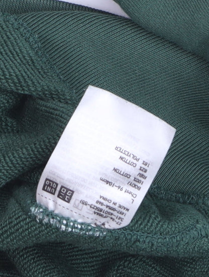 Uniqlo Men's Green L Pullover Sweatshirt Cotton Blend