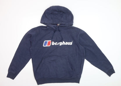 Berghaus Men's Blue Pullover Hoodie M Outdoor Fleece Logo Sweatshirt