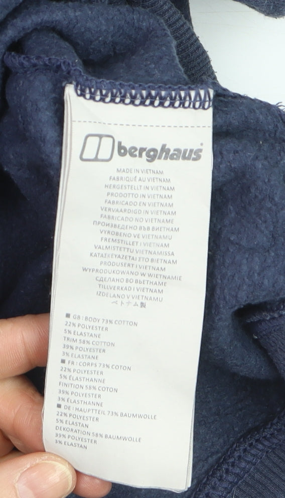 Berghaus Men's Blue Pullover Hoodie M Outdoor Fleece Logo Sweatshirt