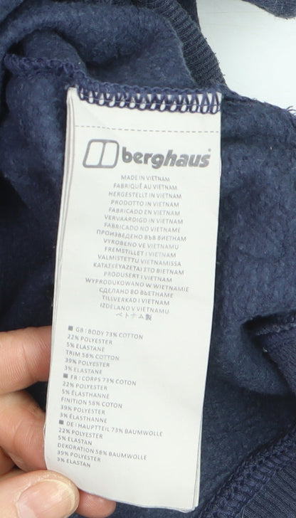 Berghaus Men's Blue Pullover Hoodie M Outdoor Fleece Logo Sweatshirt