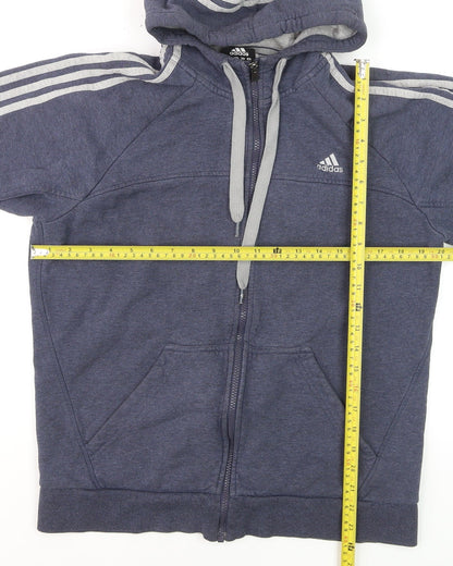 Adidas Men's Blue Full Zip Hoodie Medium Performance Essentials