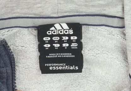 Adidas Men's Blue Full Zip Hoodie Medium Performance Essentials