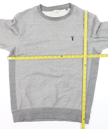 Next Men's Grey Cotton Blend Crew Neck Pullover Sweatshirt Size S