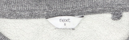 Next Men's Grey Cotton Blend Crew Neck Pullover Sweatshirt Size S