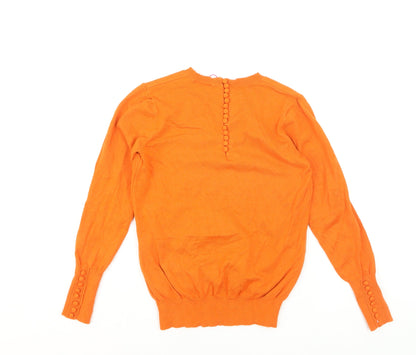 Savida Women Orange Size 10 Crew Neck Long Sleeve Jumper