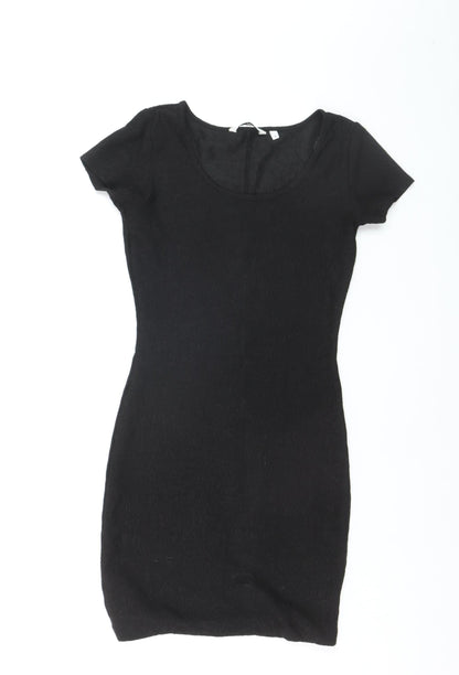 New Look Women’s Black Short Sleeve Bodycon Dress Size 8
