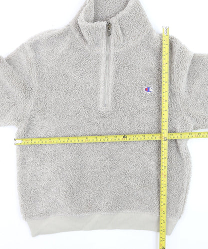 Champion Women’s Beige 1/2 Zip Fleece Sweatshirt Medium