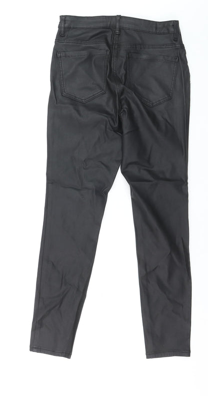 Lipsy London Women's Black Coated Jegging Style Leggings Size 10R