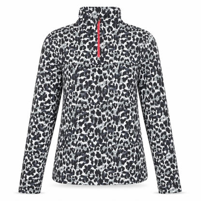 Crivit Women’s Grey Animal Print 1/4 Zip Pullover Sweatshirt Size 12