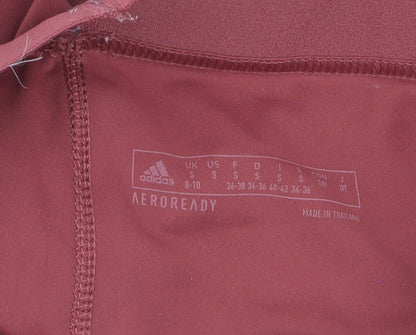 Adidas Women’s Red AEROREADY Leggings S 8-10 Breathable Tight Fit