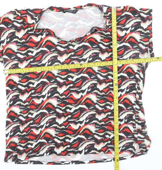 Dunnes Women’s Multicoloured V-Neck Cotton Modal T-Shirt L