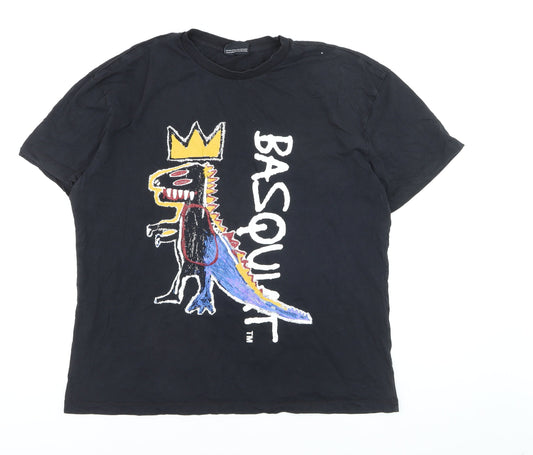 Primark x Basquiat Mens Black XL Graphic Art T-Shirt