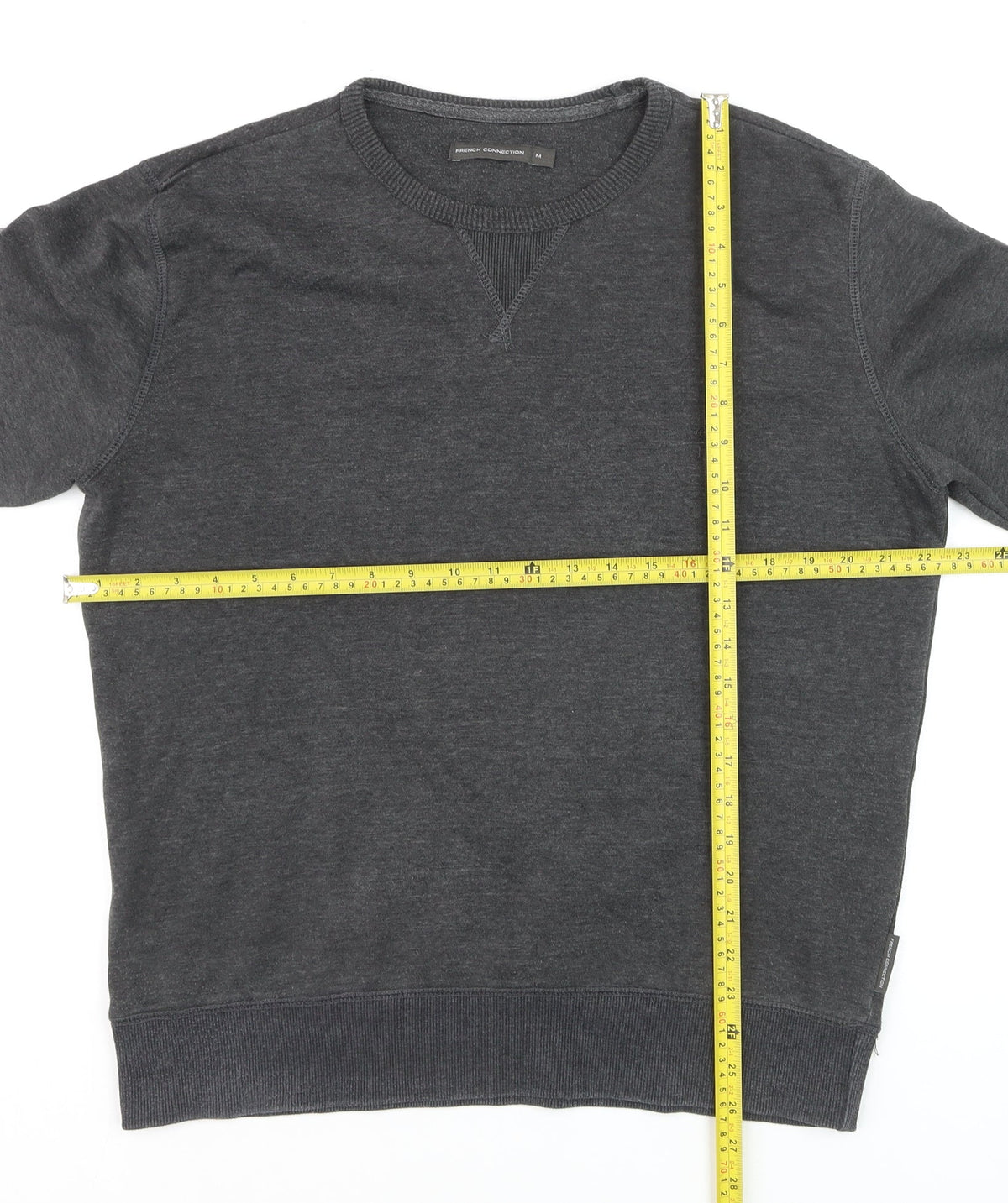 French Connection Men's Grey Cotton Pullover Jumper M