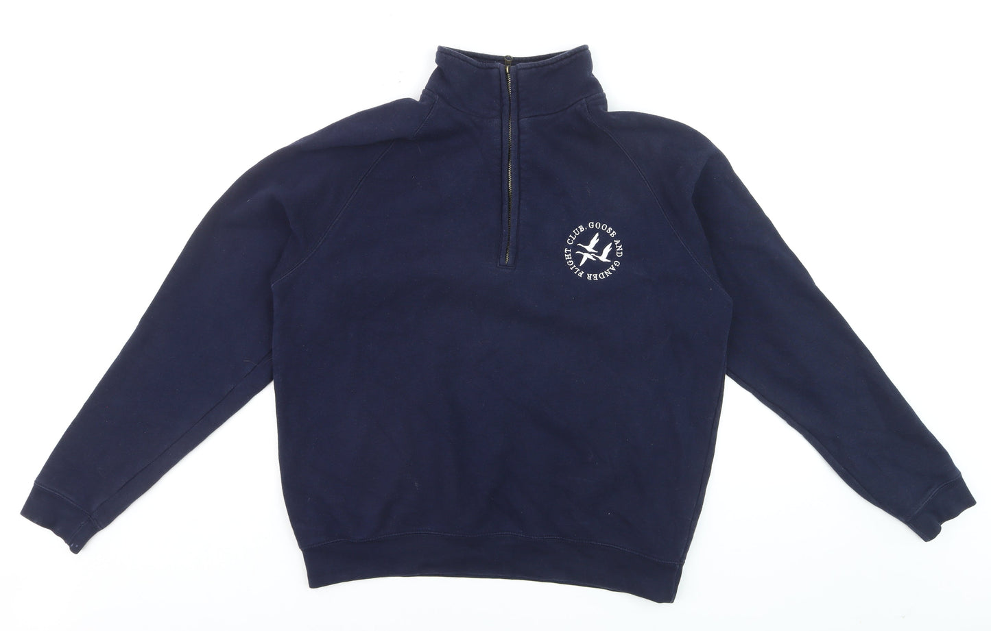 Goose & Gander Men's Navy Blue 1/4 Zip Sweatshirt L Fleece Pullover