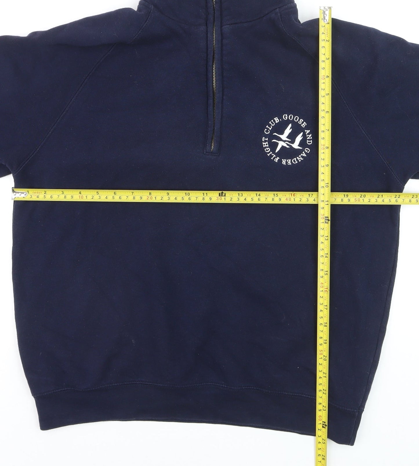 Goose & Gander Men's Navy Blue 1/4 Zip Sweatshirt L Fleece Pullover
