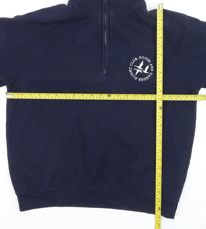 Goose & Gander Men's Navy Blue 1/4 Zip Sweatshirt L Fleece Pullover
