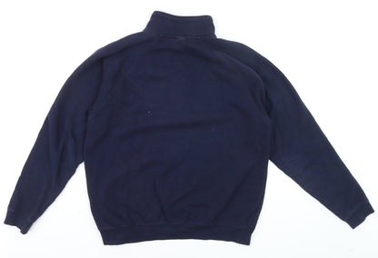 Goose & Gander Men's Navy Blue 1/4 Zip Sweatshirt L Fleece Pullover