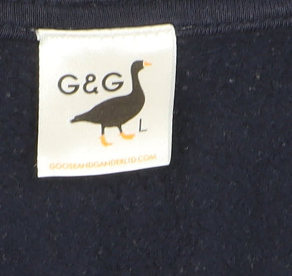 Goose & Gander Men's Navy Blue 1/4 Zip Sweatshirt L Fleece Pullover