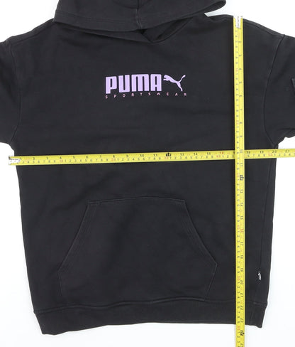 Puma Boys Black Hoodie 15-16 Years Pullover Hooded Sweatshirt