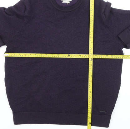 Bugatti Men’s Purple Wool Mix Crew Neck Jumper Size 2XL