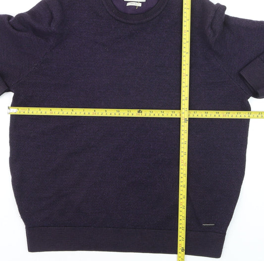 Bugatti Men’s Purple Wool Mix Crew Neck Jumper Size 2XL