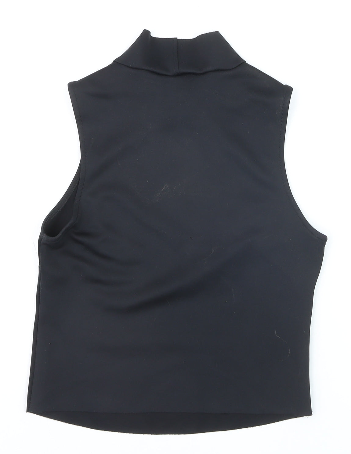 Zara Women Black Cropped High Neck Sleeveless Tank Top S