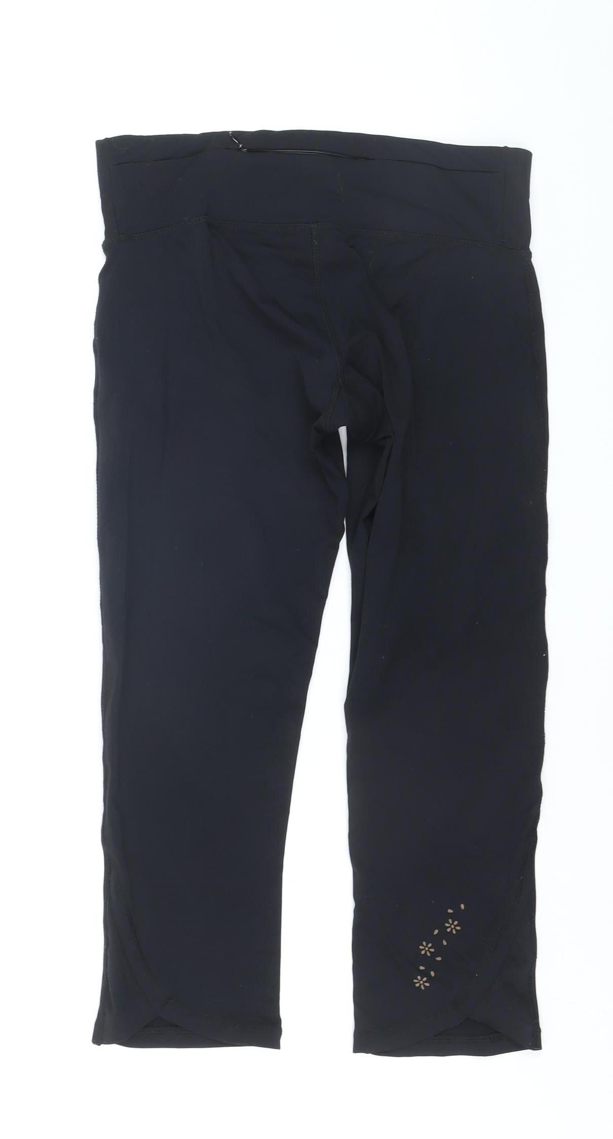 USA Pro Womens Black Capri Leggings Size 10 Gym Yoga Activewear