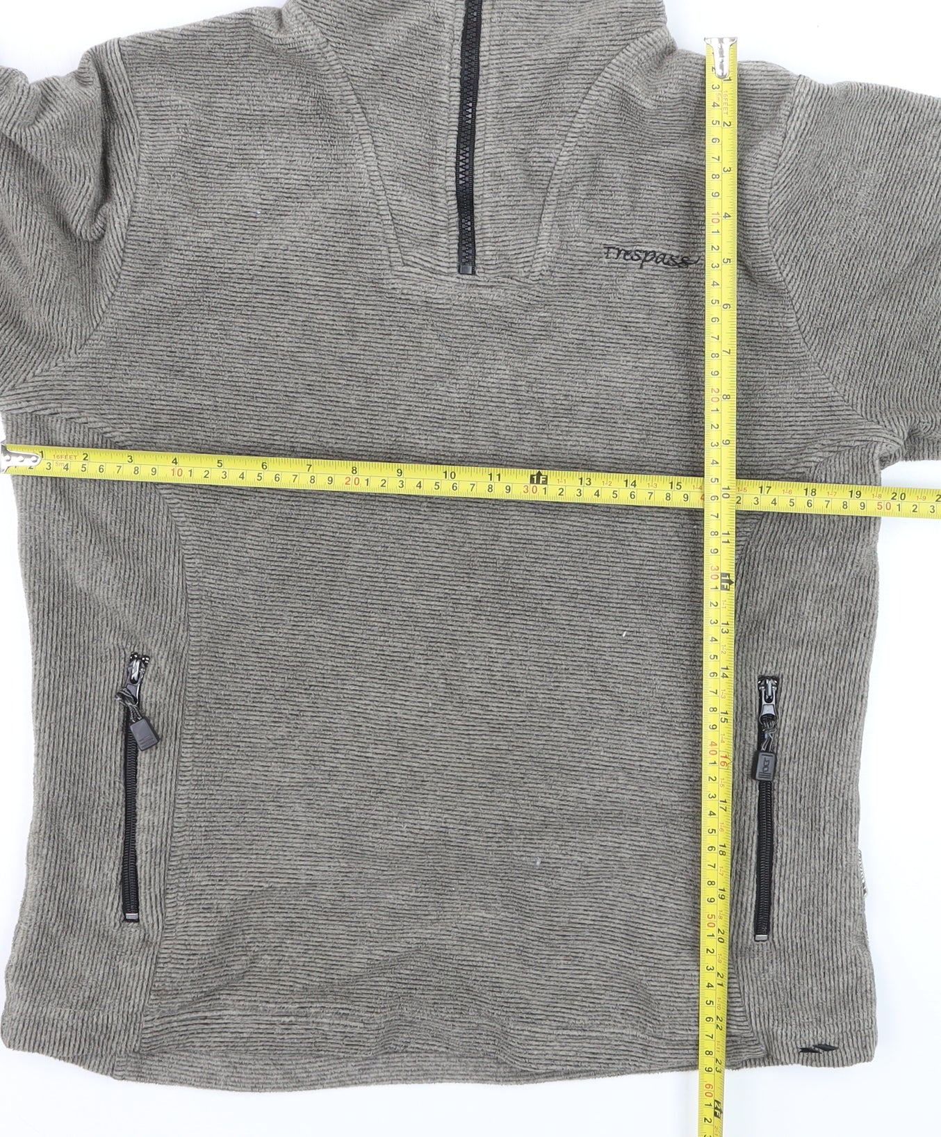 Trespass Men's Grey Fleece 1/4 Zip Pullover Jumper Size L Outdoor