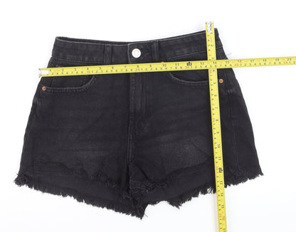 Primark Women’s Black Denim Cut-Off Shorts Size 6 High Rise