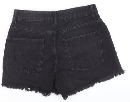 Primark Women’s Black Denim Cut-Off Shorts Size 6 High Rise