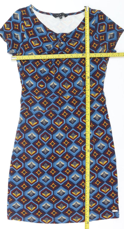Vila Joy Women's Multicoloured Geometric Bodycon Dress M