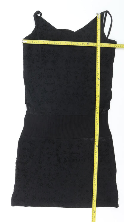 Miss Players Women's Black L Bodycon Sleeveless Party Dress