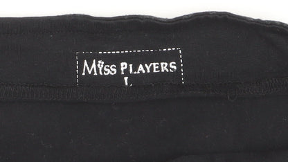 Miss Players Women's Black L Bodycon Sleeveless Party Dress
