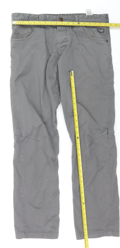 Jack & Jones Men's Grey Straight Fit 36x34 Jeans