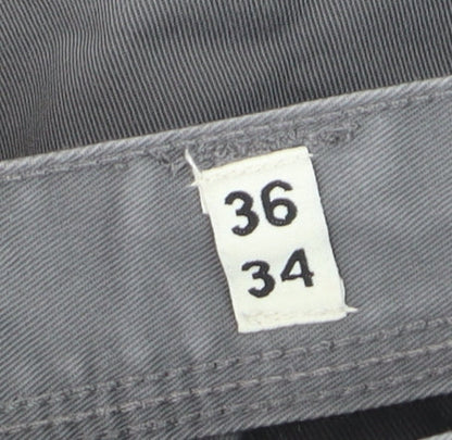 Jack & Jones Men's Grey Straight Fit 36x34 Jeans